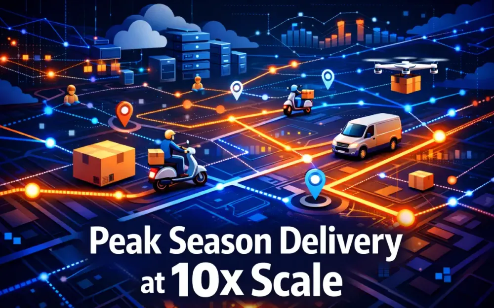 Peak Season Delivery Optimization: Dynamic Route Planning, Gig Worker Management, and 10X Scale Handling